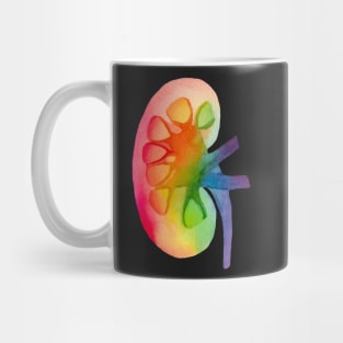 Watercolor Rainbow Kidney (dark) Mug